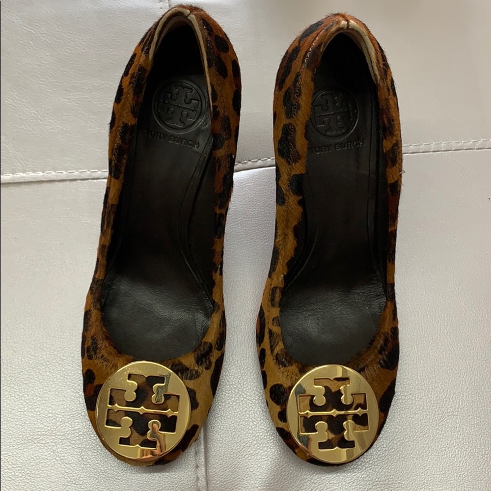 Cheetah Tory Burch wedges